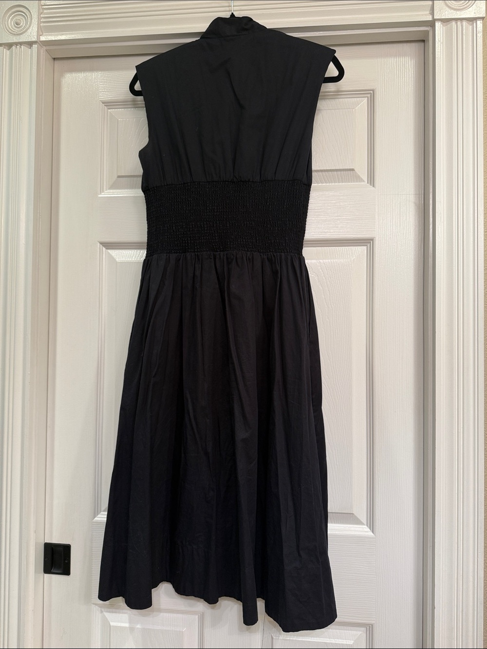 Anthropologie Black Midi Dress with Gold Zip - Picture 3 of 3